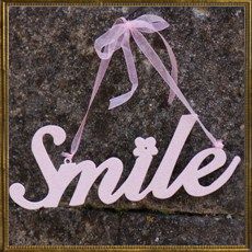 Glitter metal sign - Smile