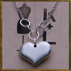 Brushed Silver Heart necklace